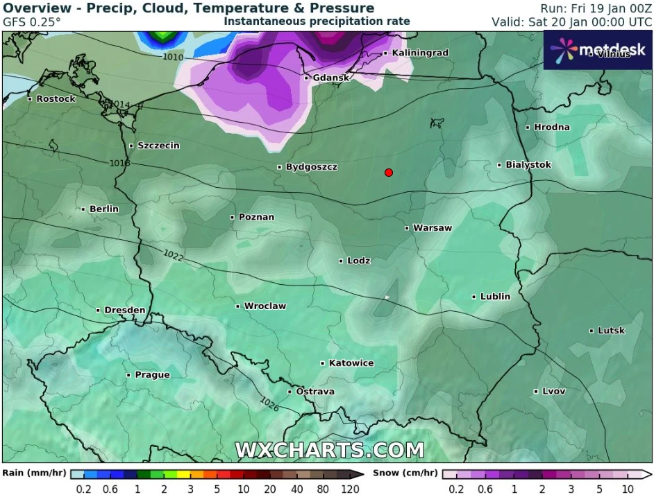 W nocy z piątku na sobotę pogoda na północy kraju będzie bardzo wymagająca. Ogłoszono alerty IMGW pierwszego i drugiego stopnia