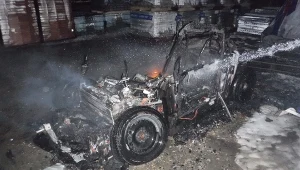 Pożar samochodu elektrycznego w Janowie Lubelskim