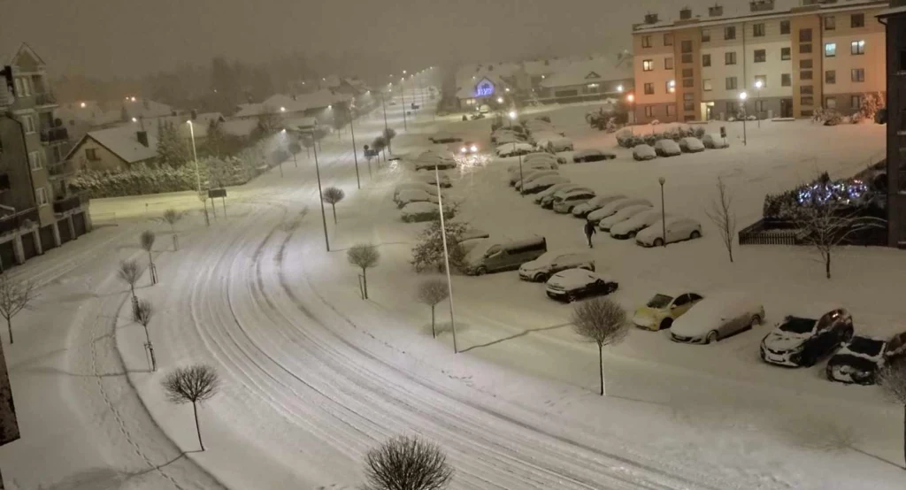 Słupsk. Zdjęcie wykonane 19 stycznia, wieczorem 