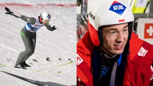Skoki narciarskie. Reprezentant Polski Kamil Stoch w akcji podczas zawodów Pucharu Świata