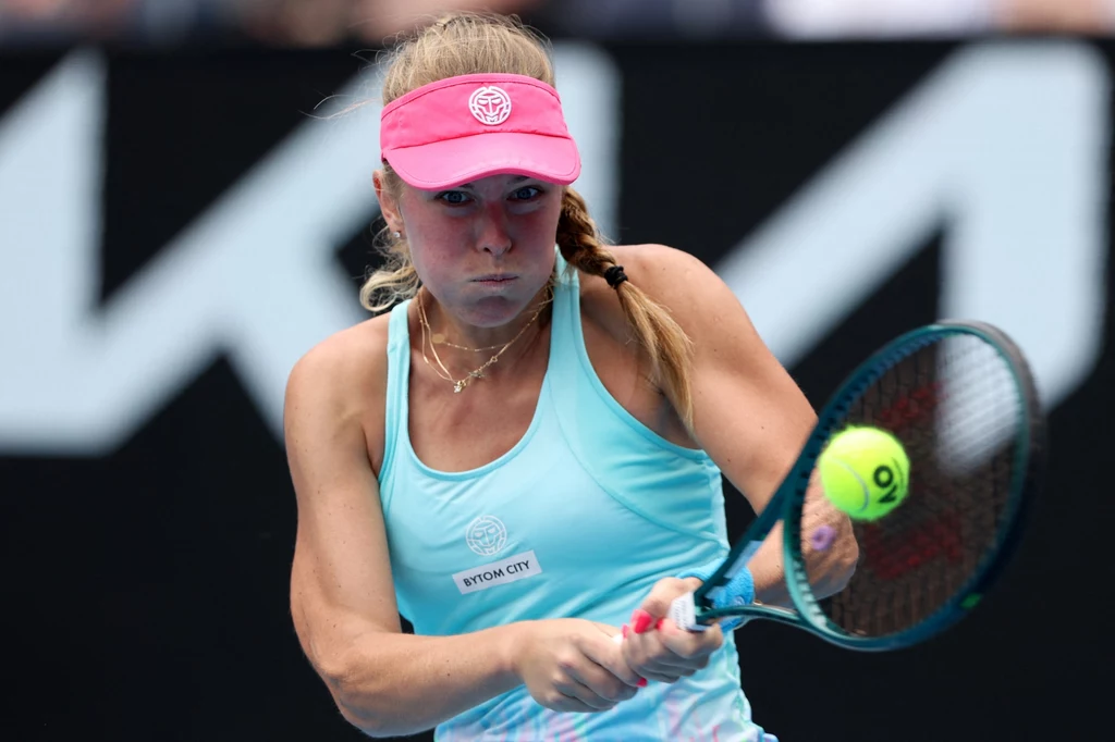 Magdalena Fręch podczas meczu Australian Open Magdalena Fręch podczas meczu Australian Open