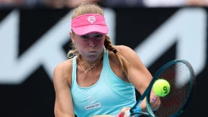 Magdalena Fręch podczas meczu Australian Open