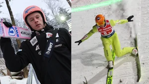 Skoki narciarskie - PŚ w Zakopanem. Na zdjęciu polscy skoczkowie narciarscy - Dawid Kubacki oraz Kamil Stoch