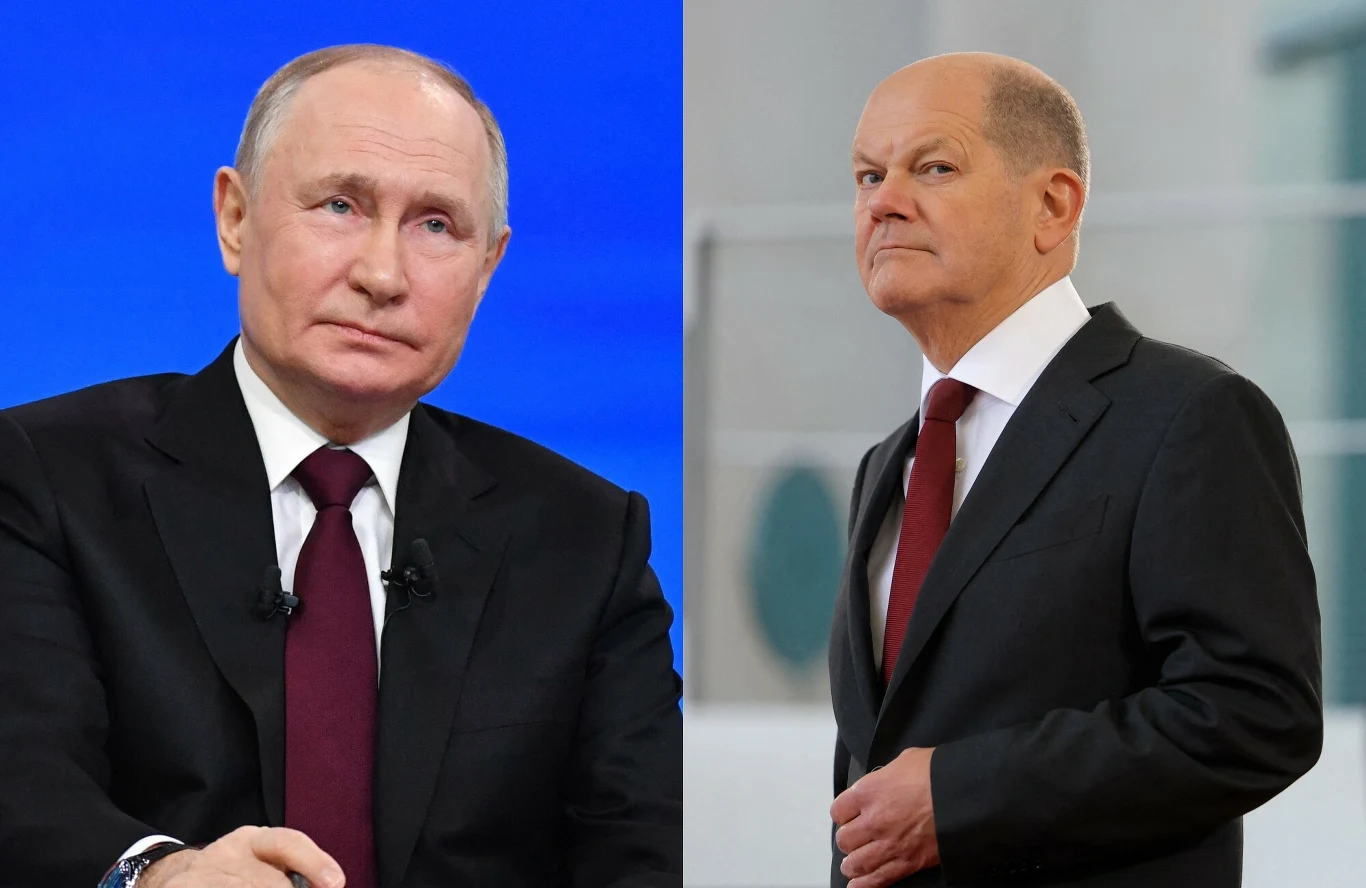 Władimir Putin i Olaf Scholz Władimir Putin i Olaf Scholz