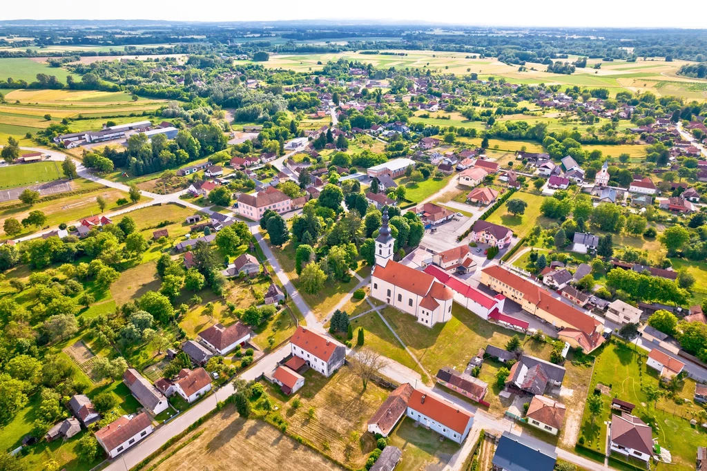 Widok na miejscowość Legrad w Chorwacji