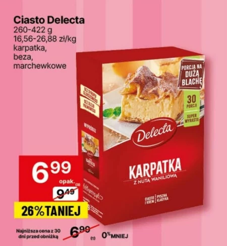Delecta Karpatka z nutą waniliową mieszanka do domowego wypieku ciasta 375 g