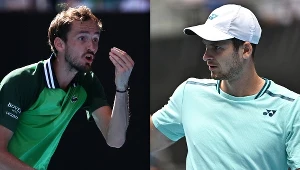 Daniił Miedwiediew i Hubert Hurkacz podczas Australian Open