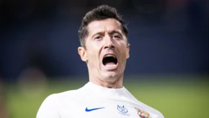 Robert Lewandowski - reprezentant Polski - podczas spotkania FC Barcelona