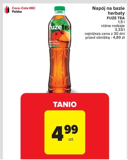 FuzeTea Napój niegazowany o smaku brzoskwiniowym 1,5 l