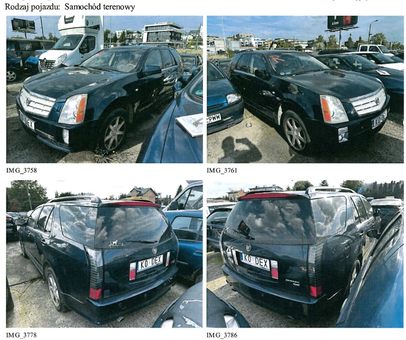 W Krakowie na nowego właściciela czeka np. Cadillac SRX z rocznika 2005