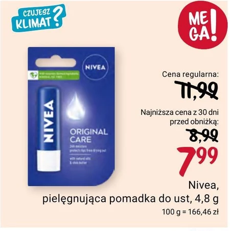 NIVEA Original Pielęgnująca pomadka do ust 4,8 g