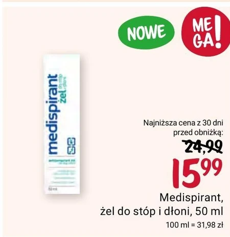 Medispirant Antyperspirant żel do stóp i dłoni 50 ml