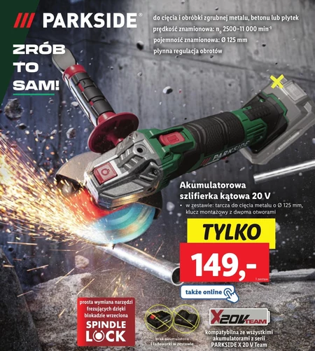 Szlifierka kątowa Parkside
