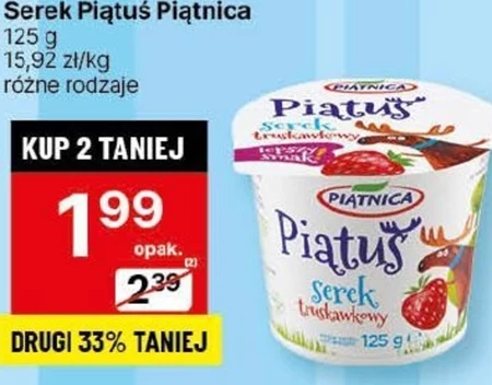 Piątnica Piątuś Serek truskawkowy 125 g