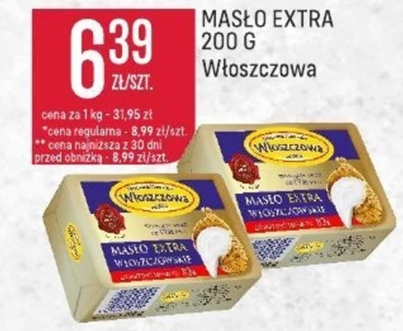 Włoszczowa Masło extra włoszczowskie 200 g