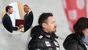 Adam Małysz/Maciej Krzyżanowski i prezydent Andrzej Duda