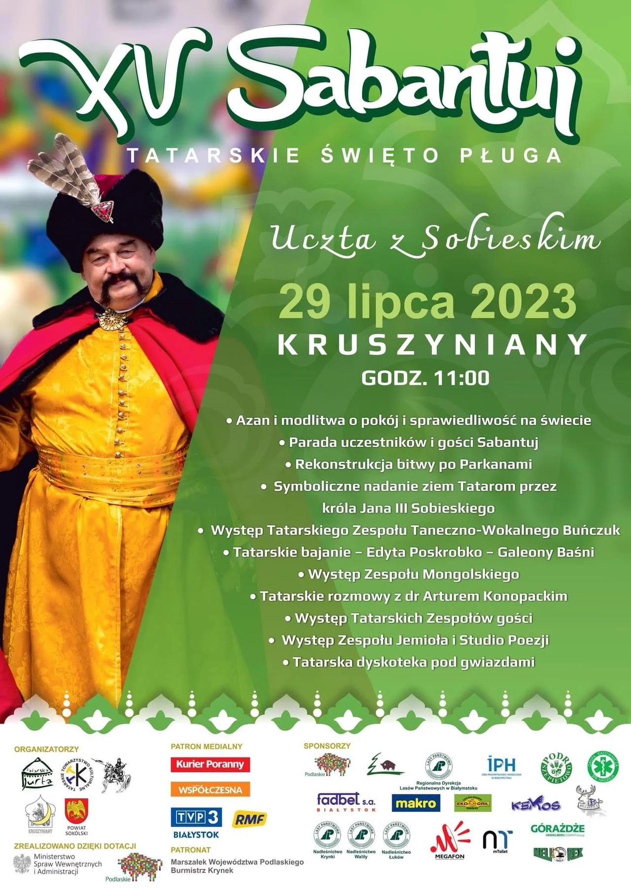 Plakat zachęcający do udziału w Tatarskim Święcie Pługa, czyli Sabantuj 