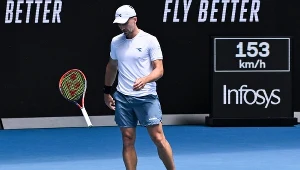 Jan Zieliński podczas finału miksta Australian Open