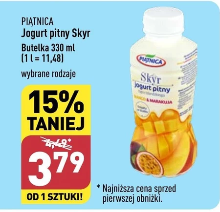 Piątnica Skyr jogurt pitny typu islandzkiego mango & marakuja 330 ml
