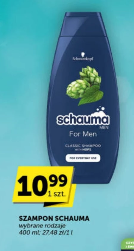 Schauma Men For Men Szampon do włosów dla mężczyzn do codziennego stosowania 400 ml