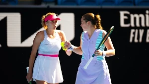 Ludmyła Kiczenok i Jelena Ostapenko podczas meczu Australian Open