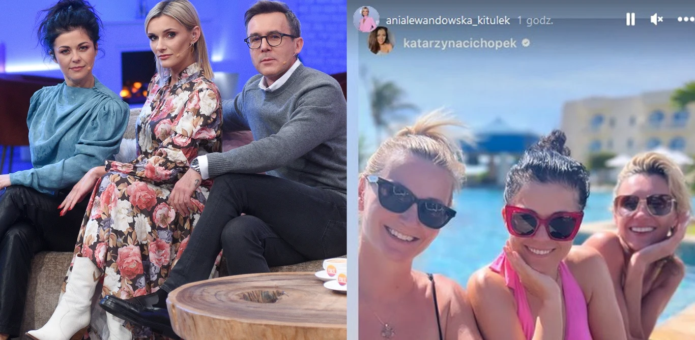 Kasi Cichopek towarzyszy bratowa oraz Anna Lewandowska z "PnŚ"