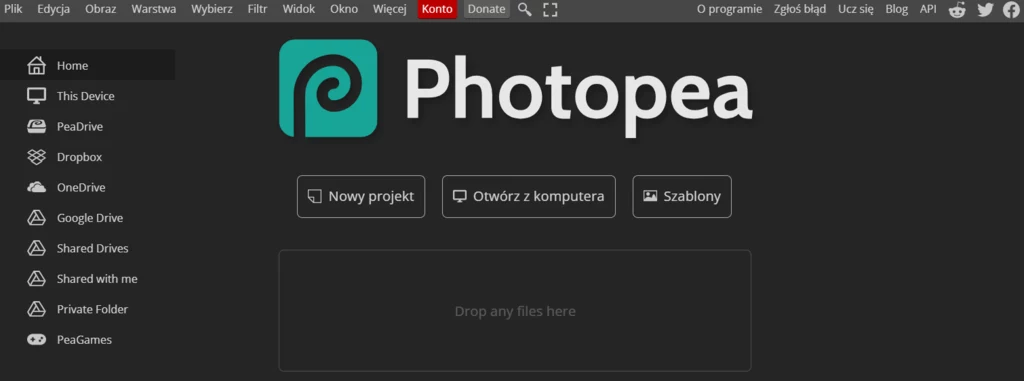 Z Photopea można korzystać bezpośrednio w przeglądarce. Wystarczy mieć dostęp do internetu