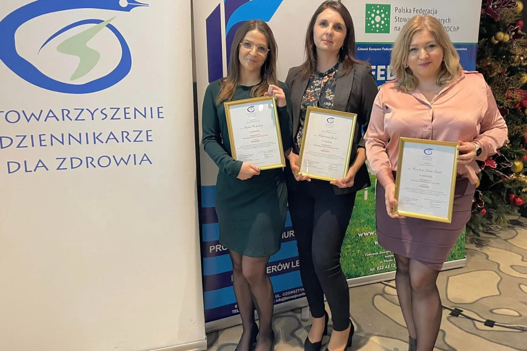 Izabela Rzepecka, Małgorzata Janik i Karolina Siudeja-Dudek z nagrodami w konkursie "Dziennikarz Medyczny Roku 2023"