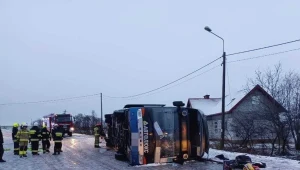 Wypadek na drodze powiatowej w miejscowości Gołębie