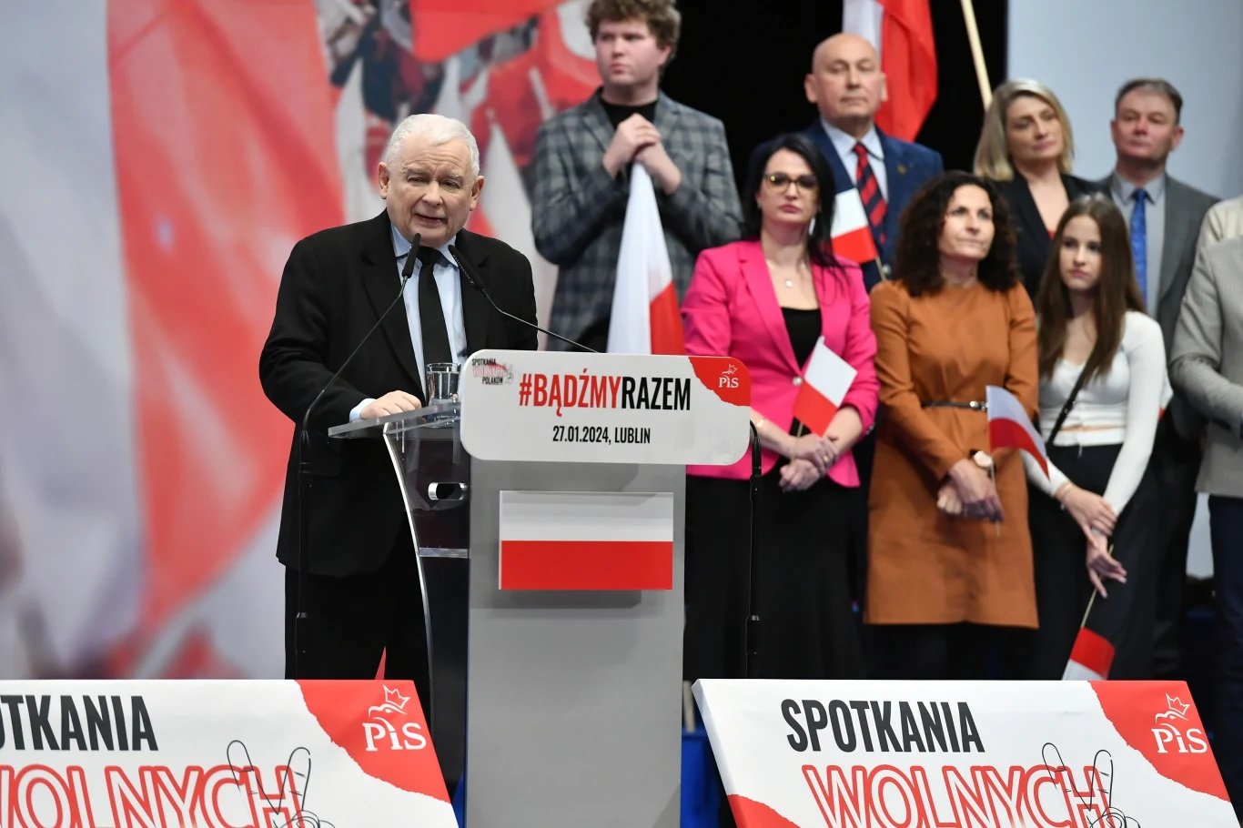 Jarosław Kaczyński podczas spotkania otwartego w Lublinie Jarosław Kaczyński podczas spotkania otwartego w Lublinie