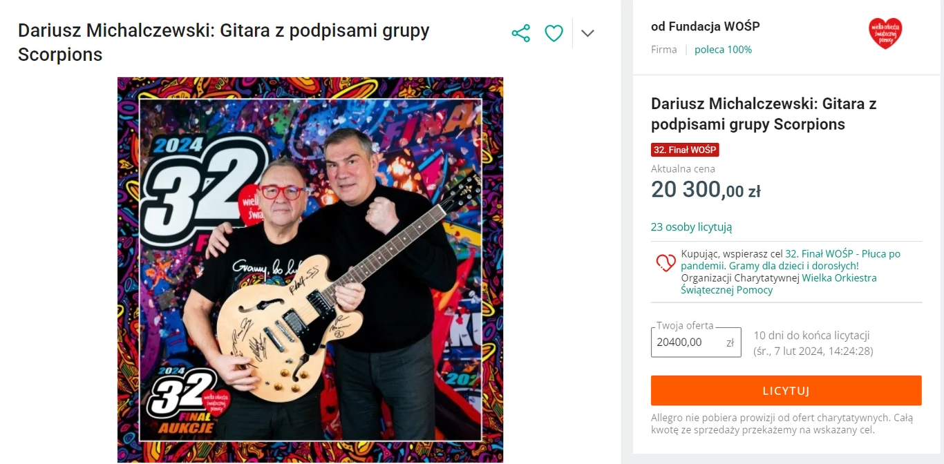 Licytacja gitary 