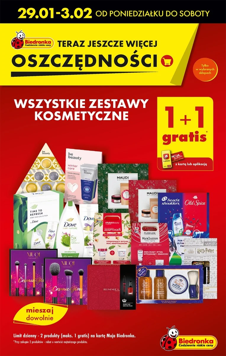 Zestawy kosmetyczne w promocji 1 + 1 gratis! 