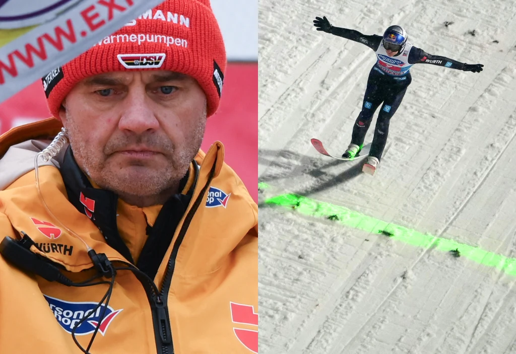 Skoki narciarskie. Na zdjęciu były trener polskich skoczków, a obecnie szkoleniowiec kadry Niemiec Stefan Horngacher oraz skoczek Andreas Wellinger