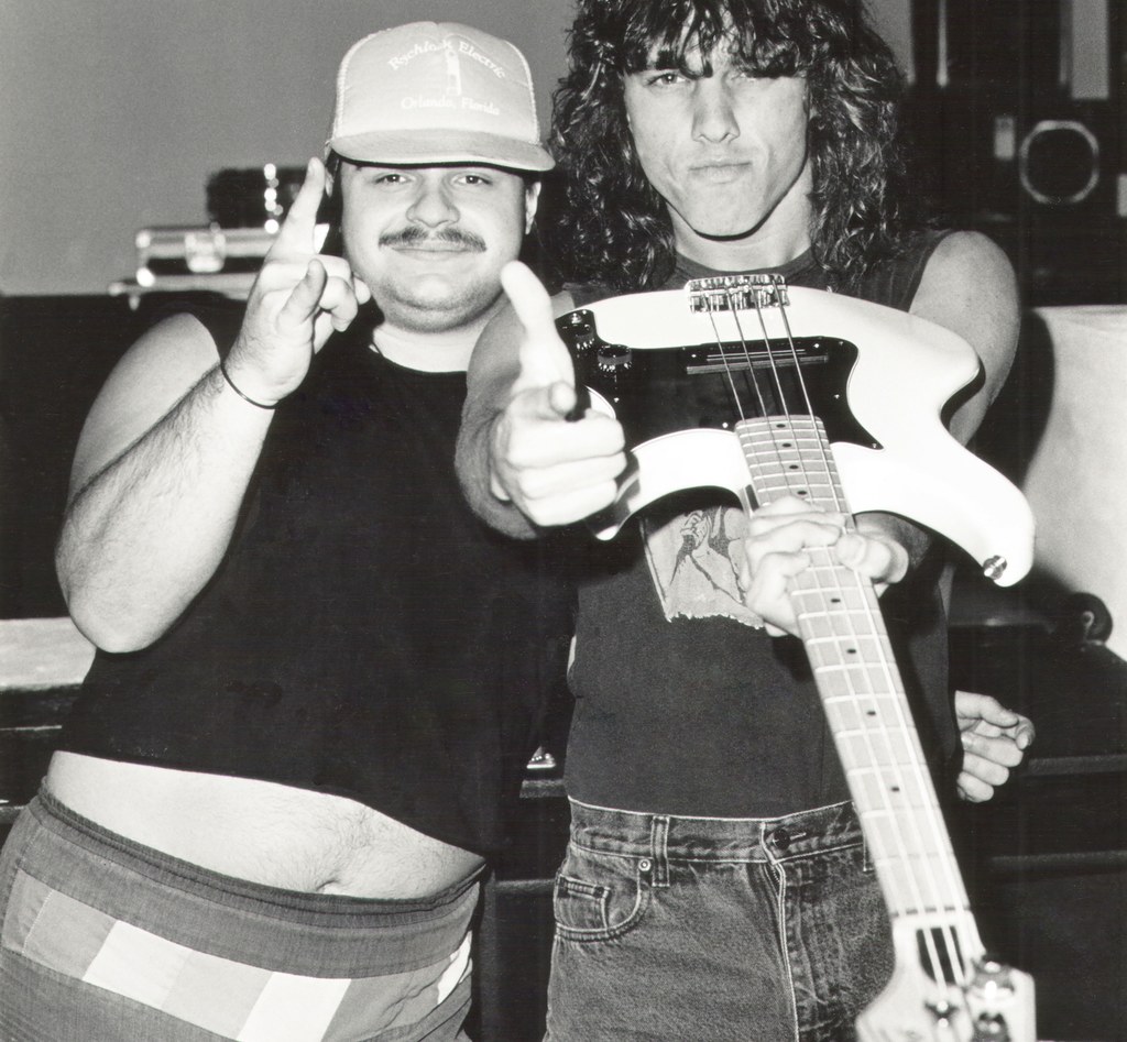 Rick Rozz i Chuck Schuldiner w Death pod koniec lat 80.