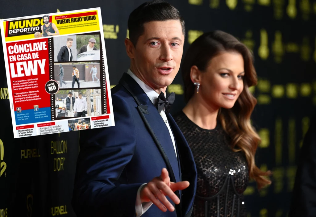 Anna Lewandowska i Robert Lewandowski - napastnik FC Barcelona i reprezentacji Polski. Obok dzisiejsza okładka "Mundo Deportivo" Anna Lewandowska i Robert Lewandowski - napastnik FC Barcelona i reprezentacji Polski. Obok dzisiejsza okładka "Mundo Deportivo"