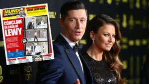 Anna Lewandowska i Robert Lewandowski - napastnik FC Barcelona i reprezentacji Polski. Obok dzisiejsza okładka "Mundo Deportivo"