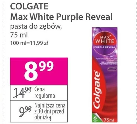 Pasta do zębów Colgate Max White Purple Reveal 75ml