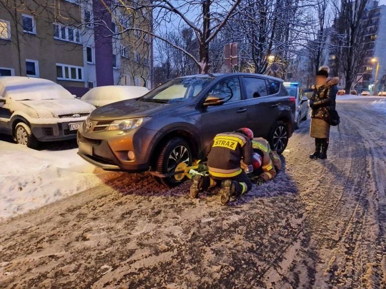 Jechała z założoną blokadą / Fot. lublin112.pl Jechała z założoną blokadą / Fot. lublin112.pl