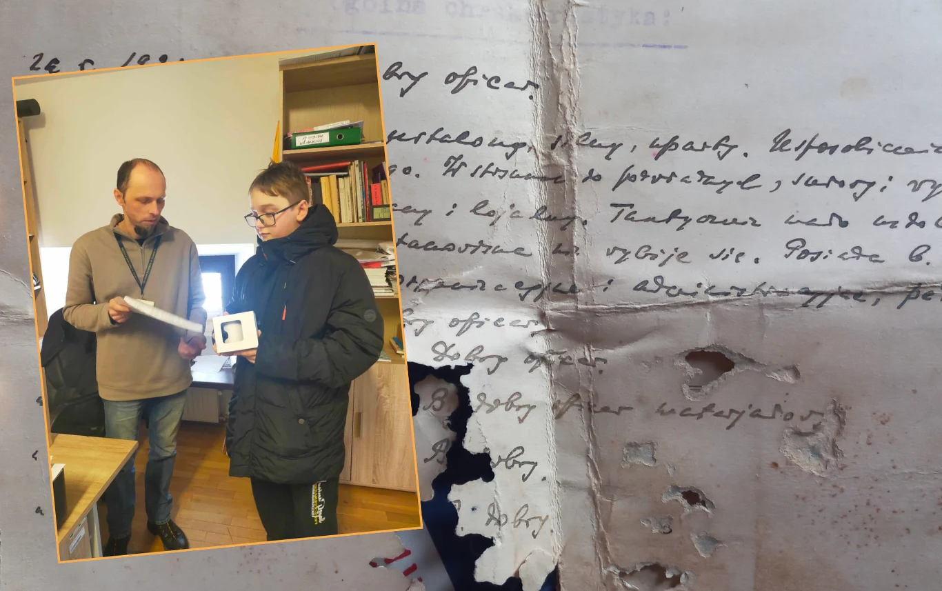 Uczeń szkoły podstawowej w Zamościu znalazł na strychu swojego domu stare dokumenty. Odkrycie trafiło do muzeum i pojawi się na wystawie. Uczeń szkoły podstawowej w Zamościu znalazł na strychu swojego domu stare dokumenty. Odkrycie trafiło do muzeum i pojawi się na wystawie.