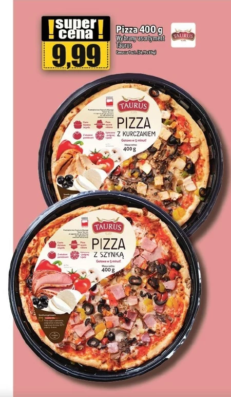 Taurus Pizza z szynką 400 g