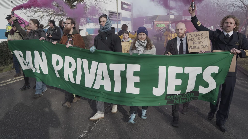 Greta Thunberg protestowa w sobotę przeciwko rozbudowie lotniska pod Londynem