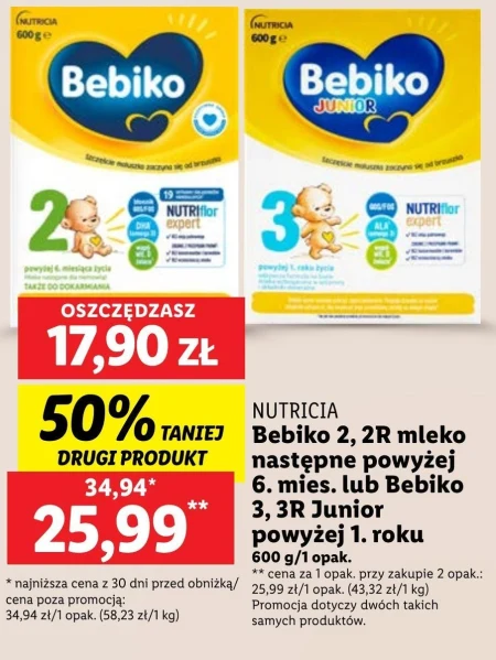 Bebiko Junior 3 Odżywcza formuła na bazie mleka dla dzieci powyżej 1. roku o smaku waniliowym 600 g