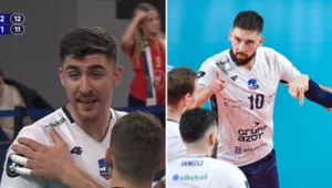Mecz ZAKS-y z Halkbankiem obfitował w niespodziewane emocje, w tym czerwoną kartkę dla Łukasza Kaczmarka (z lewej)
