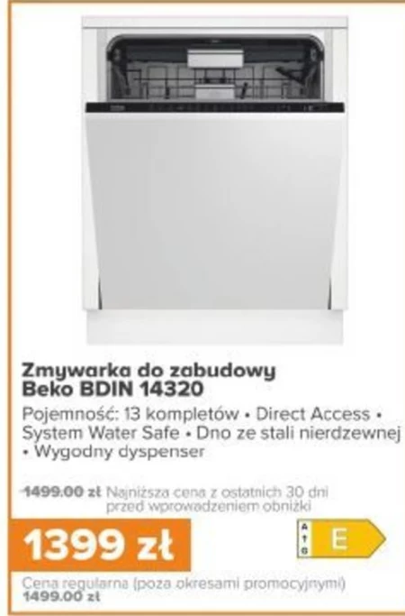 Zmywarka do zabudowy Beko