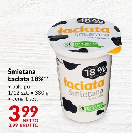 Łaciata Śmietana 18 % 330 g