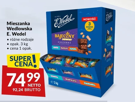 E. Wedel Mieszanka Wedlowska Cukierki w czekoladzie deserowej 3 kg