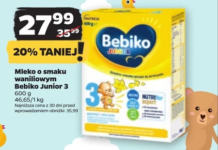 Bebiko Junior 3 Mleko modyfikowane dla dzieci powyżej 1. roku życia 800 g (2 x 400 g)