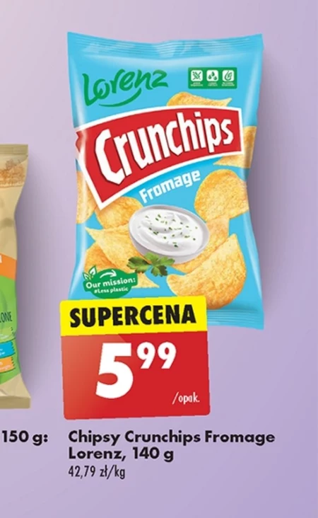 Crunchips Chipsy ziemniaczane fromage 140 g