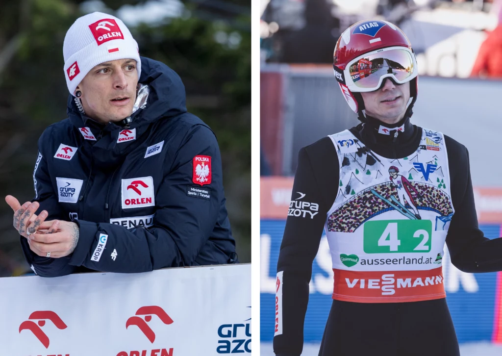 Skoki narciarskie. Thomas Thurnbichler i Kamil Stoch Skoki narciarskie. Thomas Thurnbichler i Kamil Stoch