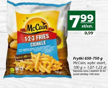 McCain 1.2.3 Fries Crinkle Frytki karbowane 750 g
